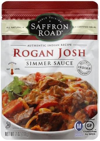 Saffron Road Rogan Josh, Medium Simmer Sauce - 7 Oz