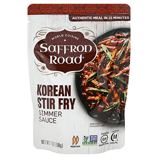 Saffron Road Simmer Sauce, Stir Fry, Korean, Medium 7 Oz