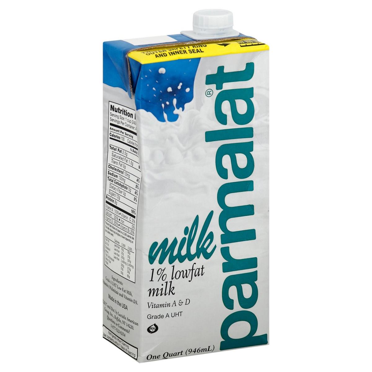 Parmalat Milk, Low Fat, 1% Milk Fat 32 Oz