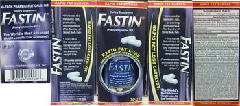 Hi-Tech Pharmaceuticals Fastin Dietary Supplement 30count