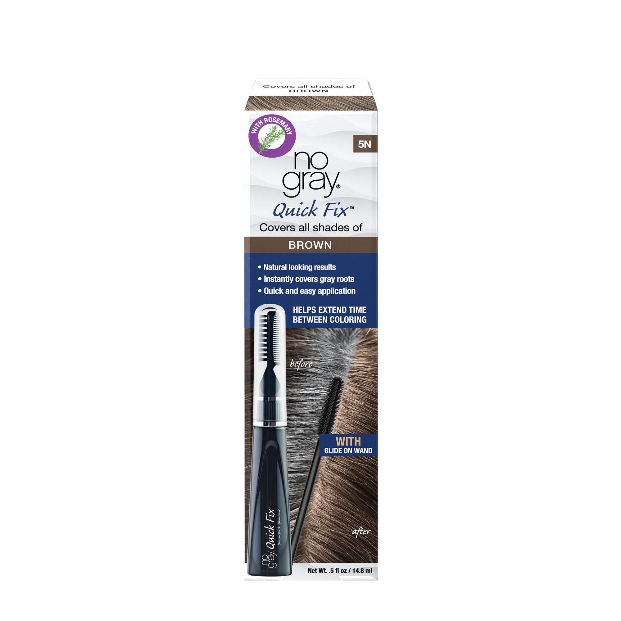No Gray Quick Fix Instant Covers Roots, Brown - 0.5 Oz