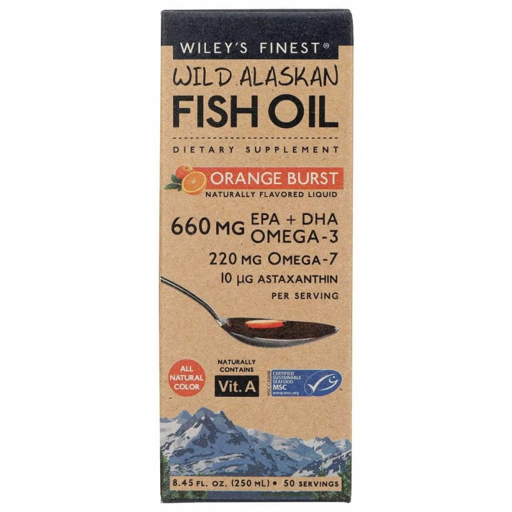 Wiley's Finest Wild Alaskan Fish Oil Liquid, Orange Burst, 8.45 Fl Oz
