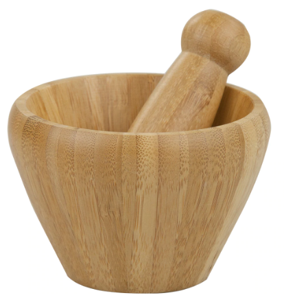 Home Basics Bamboo Mortar And Pestle