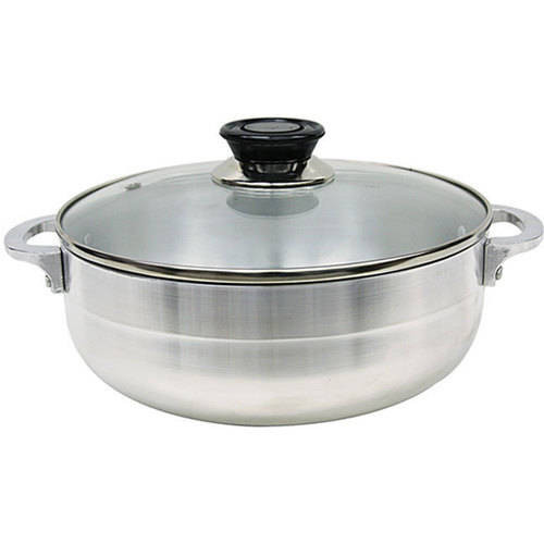 Generic Caldero De Aluminio Con Tapa De Cristal, 7 Qt