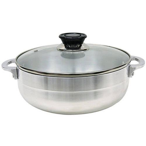 Generic Caldero De Aluminio Con Tapa De Vidrio, 9 Qt