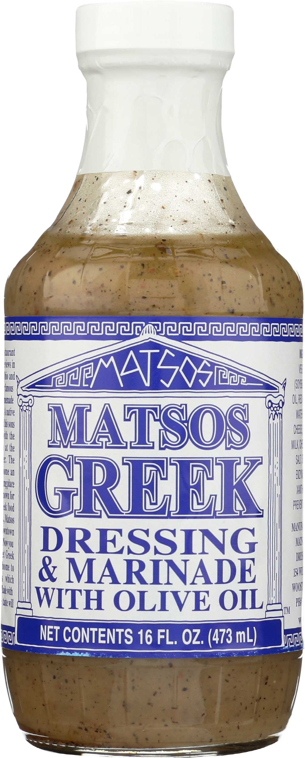 Matsos Dressing & Marinade, Greek, With Olive Oil 16 Oz