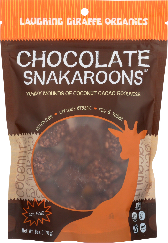Laughing Giraffe Organics Snakaroons, Chocolate 6 Oz
