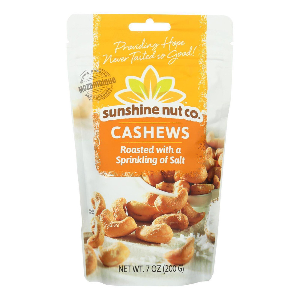 Sunshine Nut Co. Cashews, Roasted, Whole, Premium, Sprinkling Of Sea Salt 7 Oz