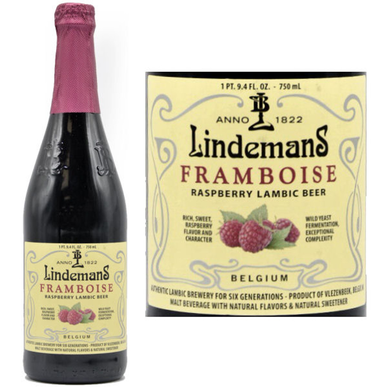 Lindeman's Framboise Raspberry Lambic Beer 25.4oz Bottle