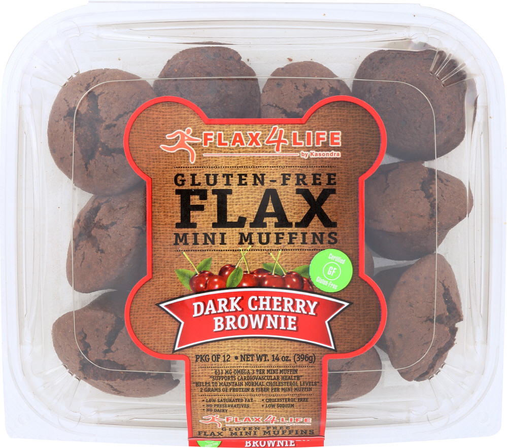 Flax4Life Muffins, Gluten Free, Dark Cherry Brownie, Mini