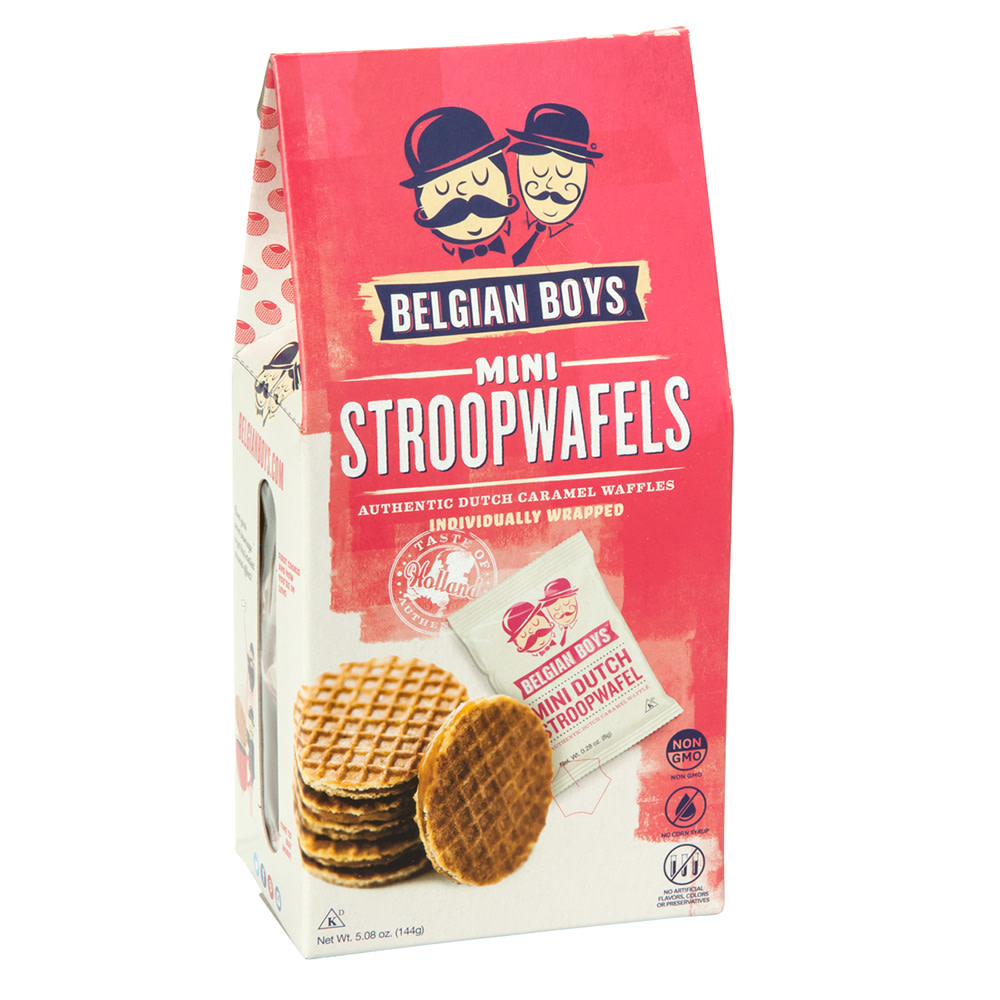 Belgian Boys Mini Caramel Stroopwafel 5.08 Oz 12ct Case