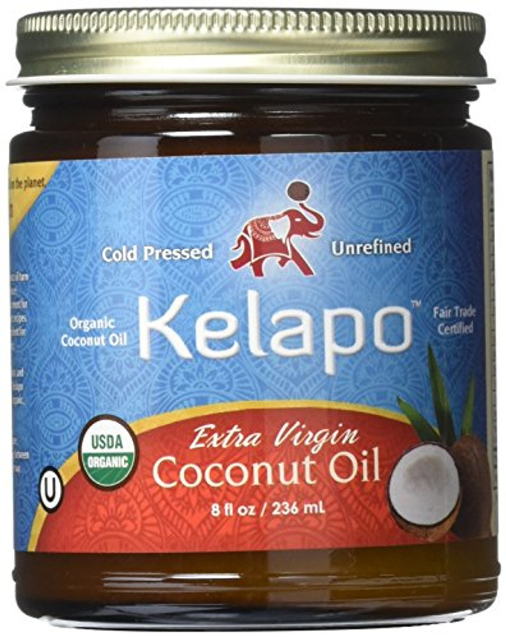 Kelapo Coconut Oil, Organic, Extra Virgin 8 Oz