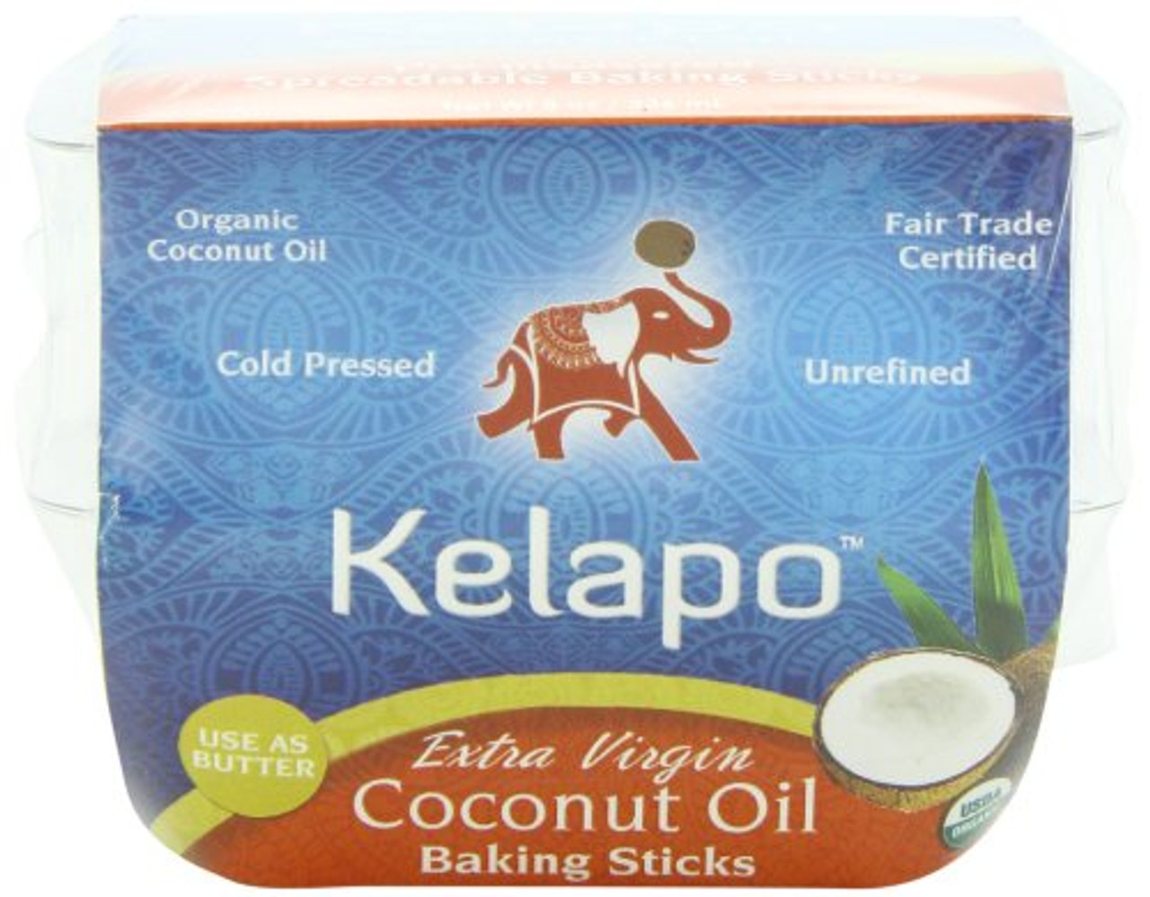 Kelapo Baking Sticks, Extra Virgin Coconut Oil 8 Oz
