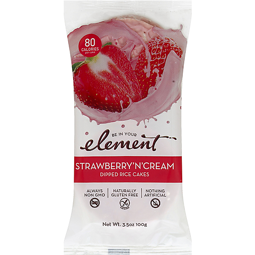 Element Rice Cakes, Dipped, Strawberry 'N' Cream 3.5 Oz