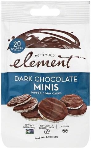 Element Corn Cakes, Dipped, Dark Chocolate, Minis 2.11 Oz
