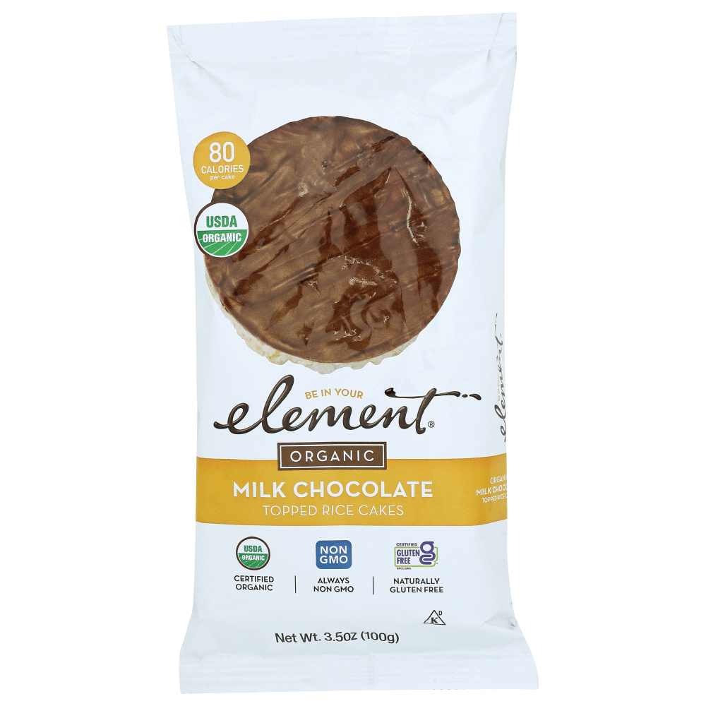Element SNACKS: Organic Milk Chocolate Dipped Rice Cakes, 3.5 Oz