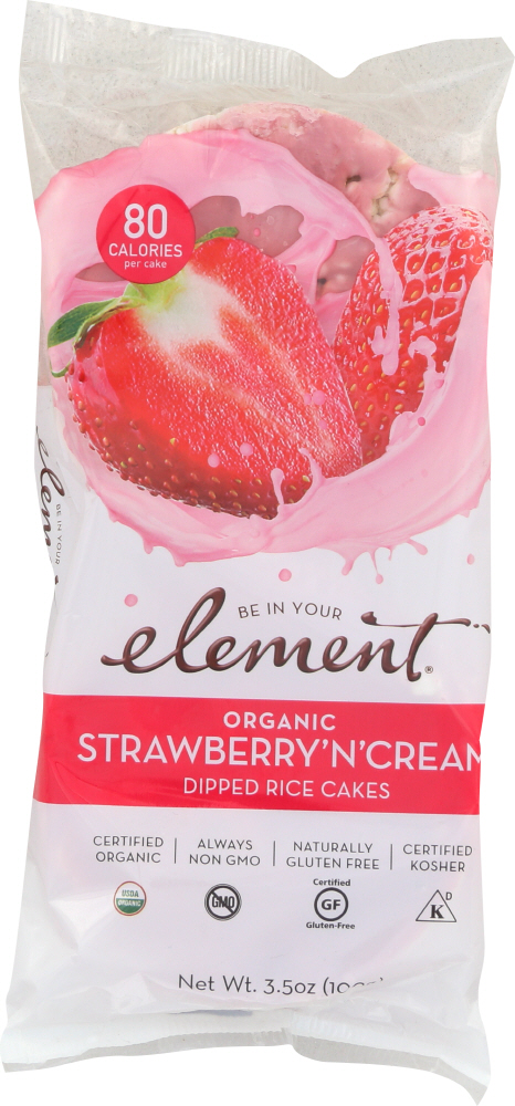 Element Dipped Rice Cakes, Organic, Strawberry 'N' Cream 3.5 Oz