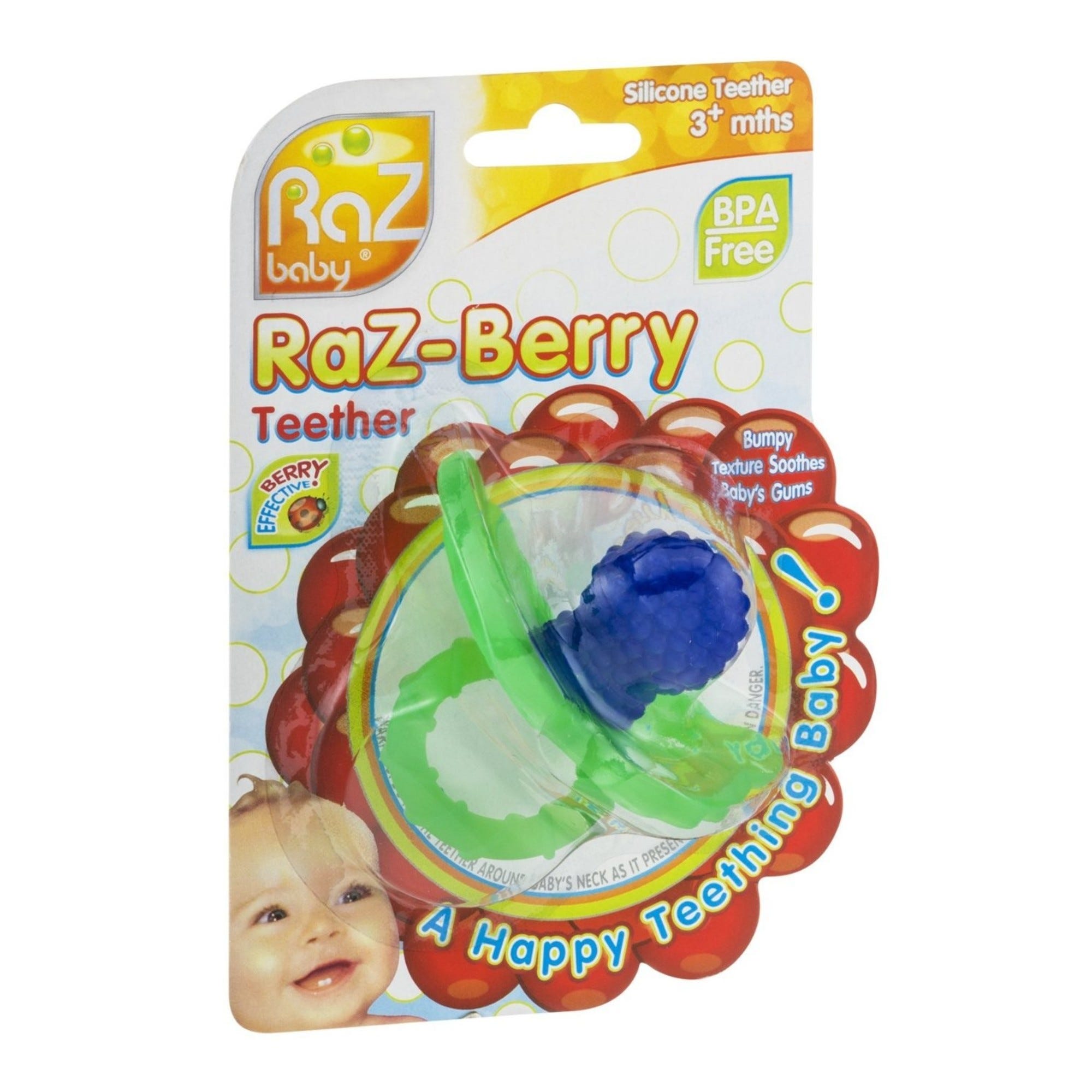 RaZbaby Teether, Berry, Silicone, Soft