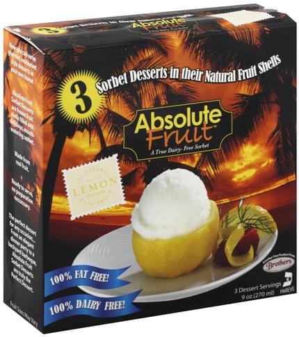 Brothers Absolute Fruit Sorbet, Lemon