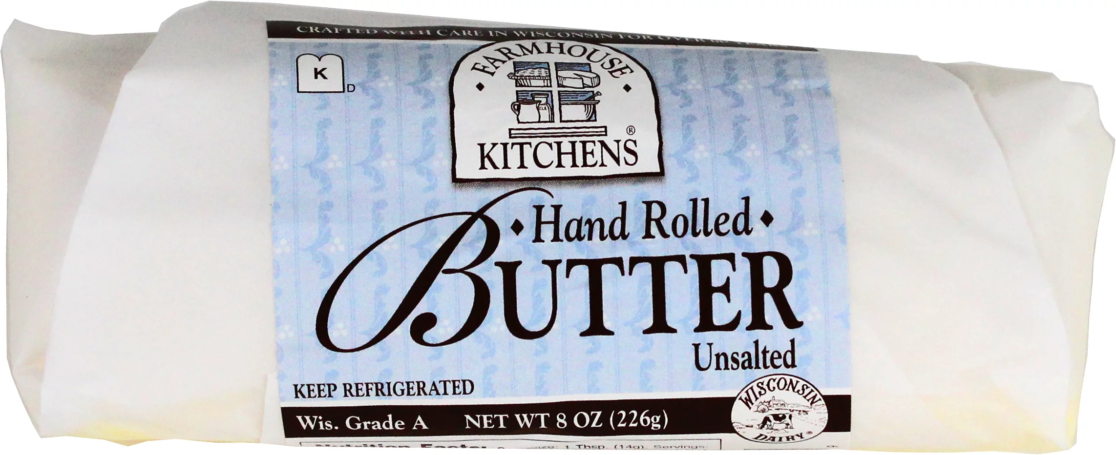 Farmhouse Kitchens Hand Rolled Unsalted Butter, 8 Oz