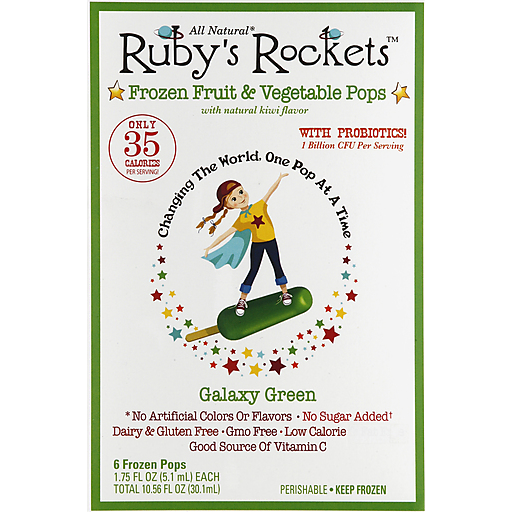 Rubys Rockets Frozen Fruit & Vegetable Pops, Galaxy Green
