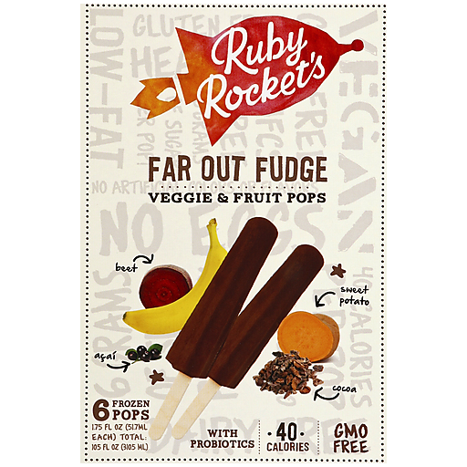 Rubys Rockets Veggie & Fruit Pops, Far Out Fudge