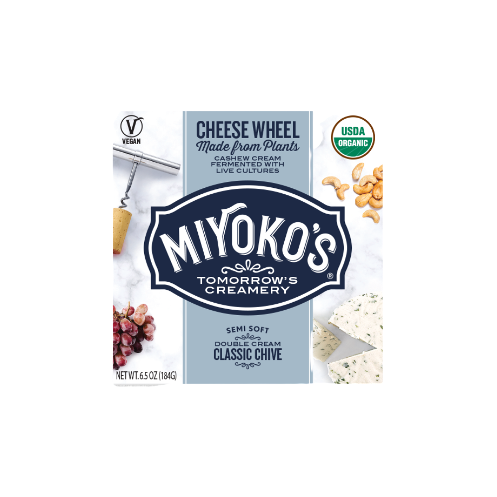 Miyoko's Creamery Cheese Wheel, Semi Soft, Double Cream, Classic Chive