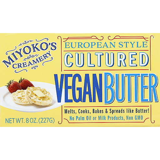 Miyokos Creamery Vegan Butter, Cultured, European Style 8 Oz