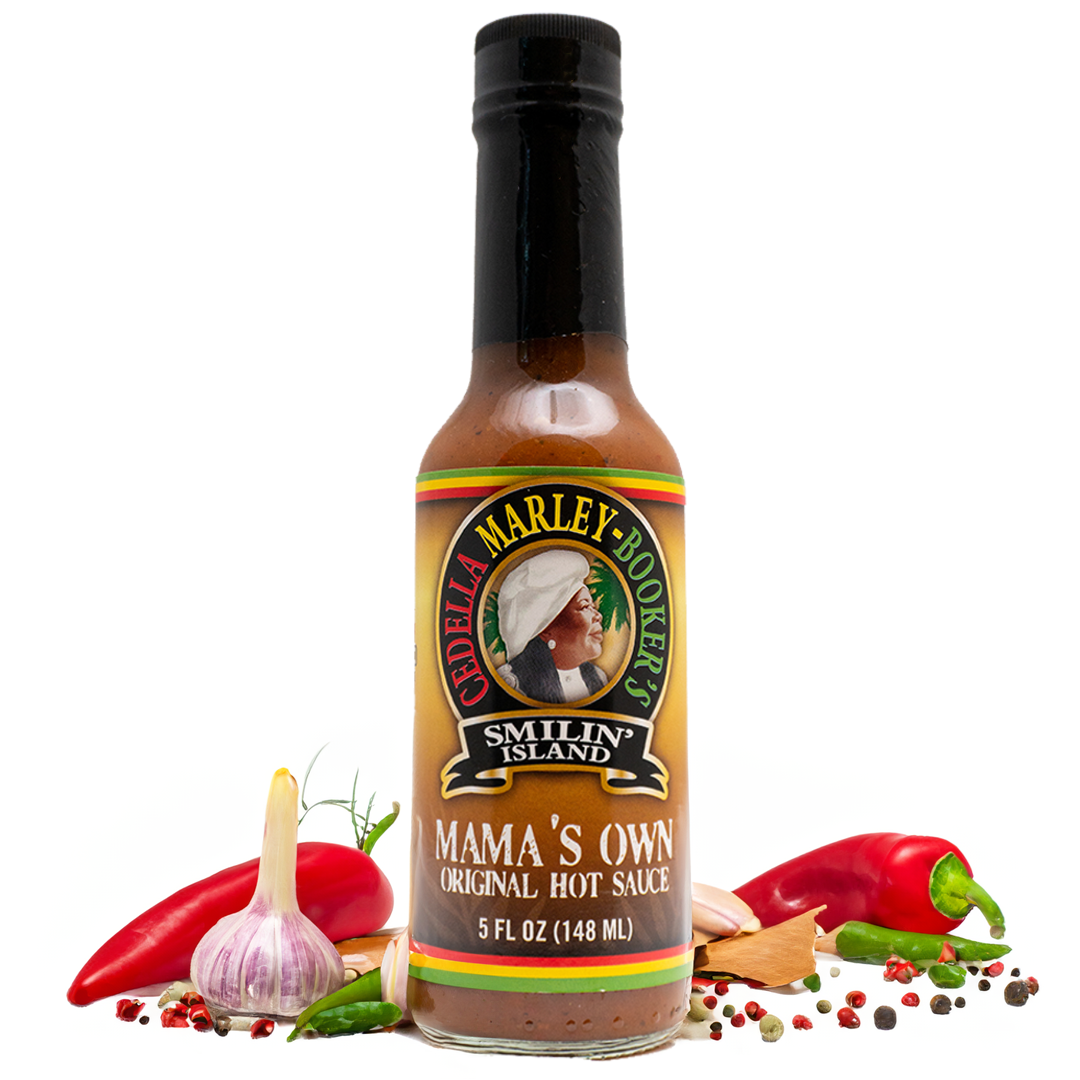 Smilin Island Foods Mamas Own Original Hot Sauce By Cedella Marley Booker's - With Habanero And Scotch Bonnet Peppers 1 Bottle 5Ounce