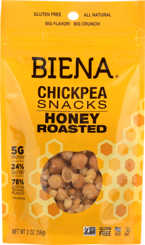 Biena Honey Roasted Chickpea Snacks, 2 Oz
