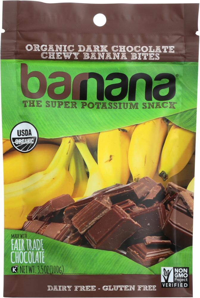 Barnana Organic Chewy Dipped Dark Chocolate Banana Bites 3.5 Oz