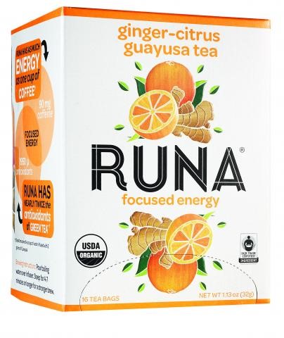 Runa Tea, Guayusa, Clean Energy, Ginger Citrus, Bags