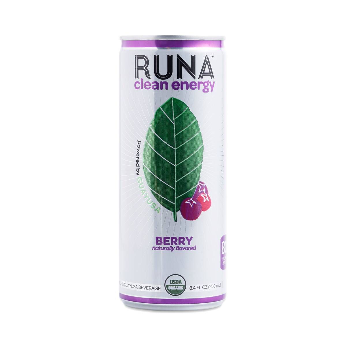 Runa Clean Energy Drink, Sparkling, Berry 8.4 Oz