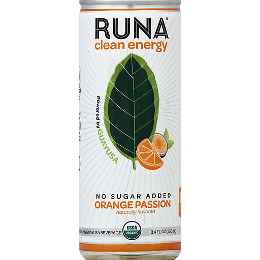 Runa Clean Energy Drink - Orange Passion - Case Of 24 - 8.4 Fl Oz
