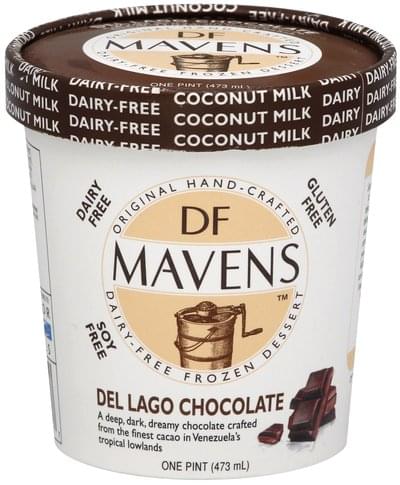 DF Mavens Frozen Dessert, Dairy-Free, Del Lago Chocolate