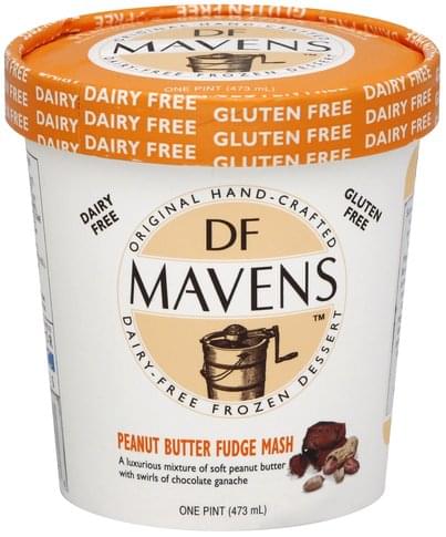 DF Mavens Frozen Dessert, Dairy Free, Peanut Butter Fudge Mash 1 Pt
