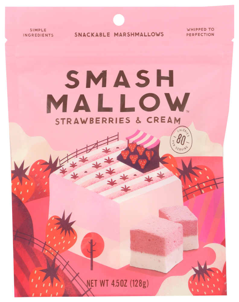Smashmallow Strawberries & Cream Marshmallows - 4.5oz