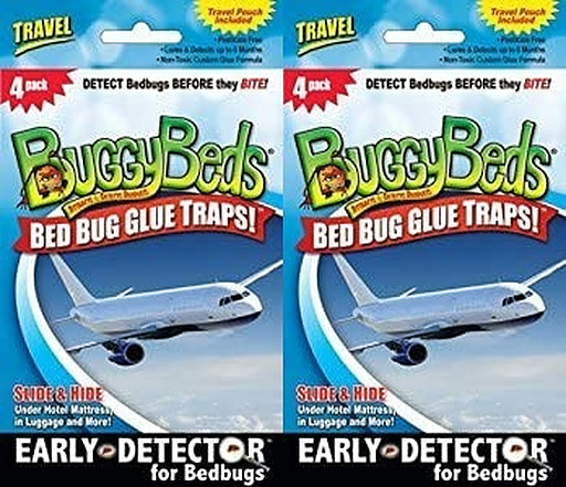 Buggy Beds Travel 8 Pack Bed Bug Glue Traps Detector Bed Bugs Pesticide Free
