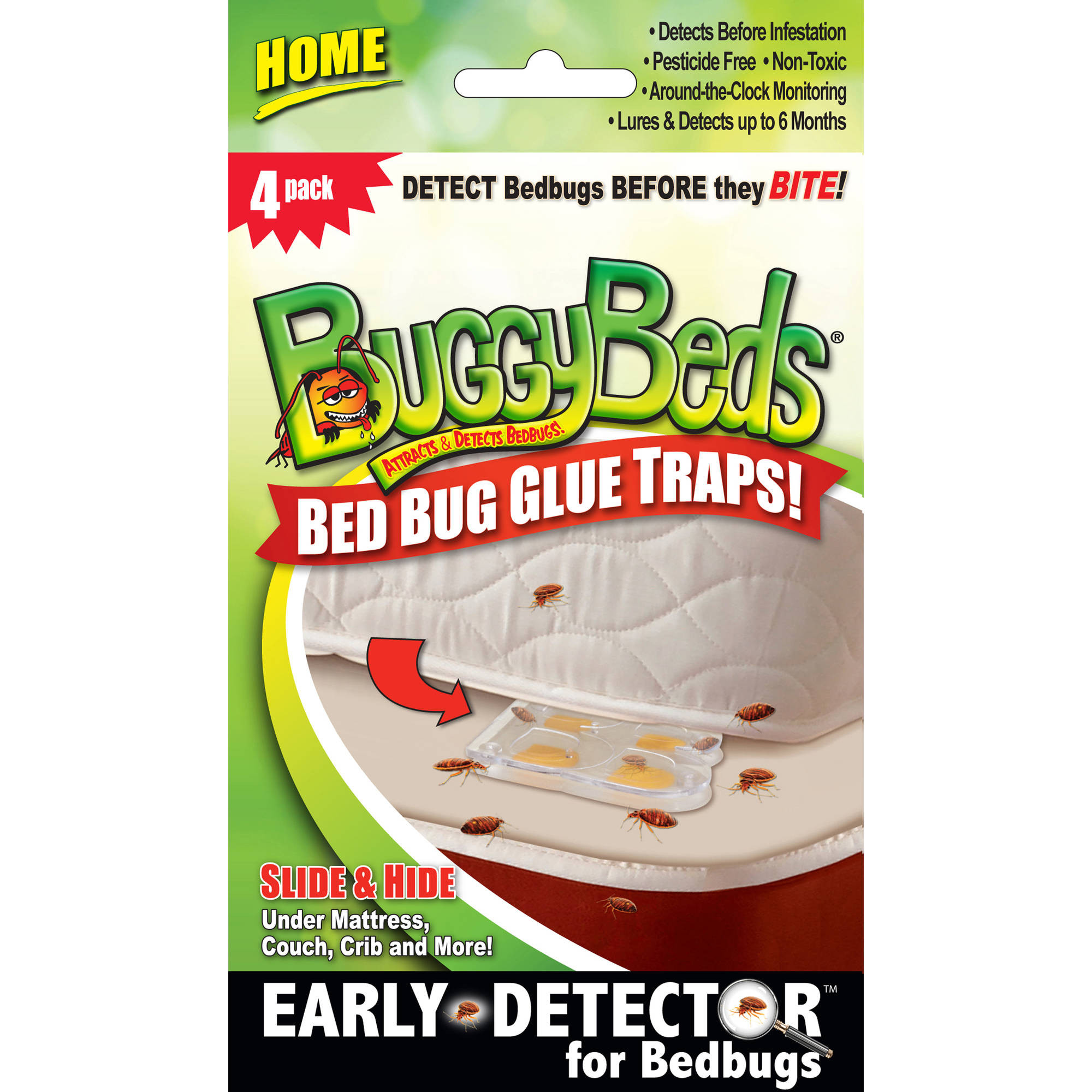BuggyBeds 4-Count Home Bed Bug Glue Traps