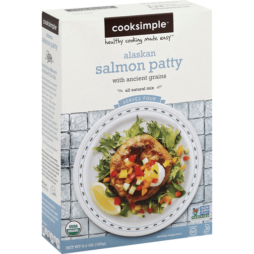 Cooksimple Alaskan Salmon Patty, With Ancient Grains 6 Oz