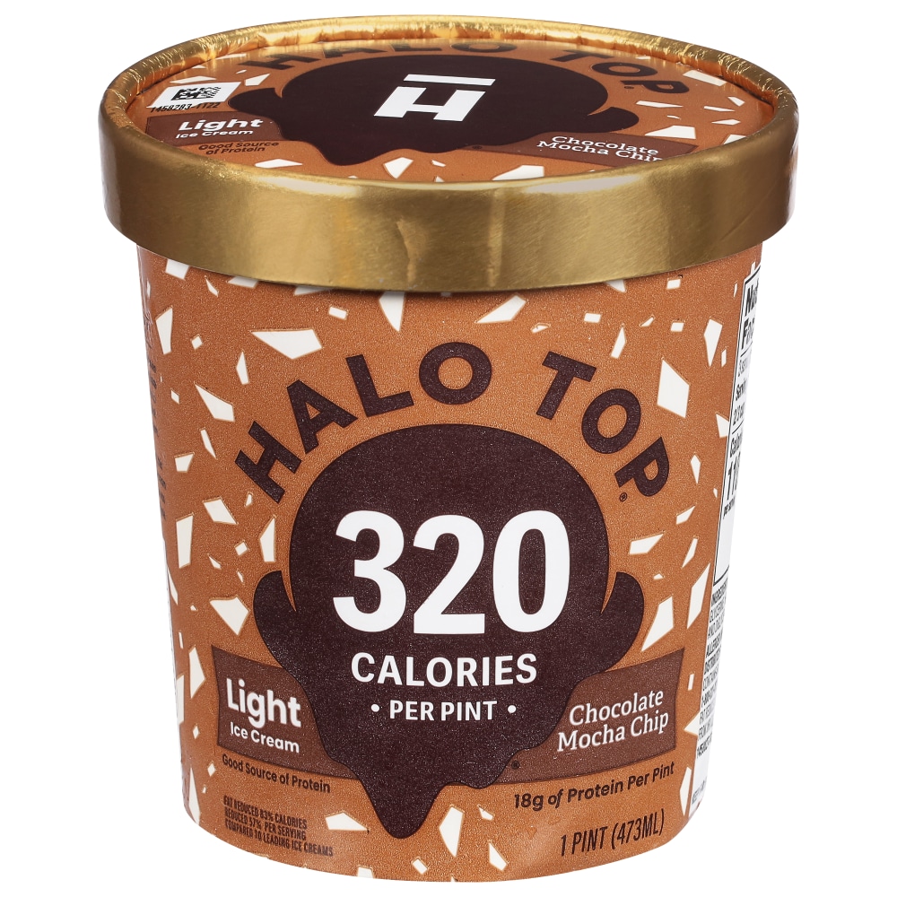 Halo Top Ice Cream, Light, Chocolate Mocha Chip 1 Pt