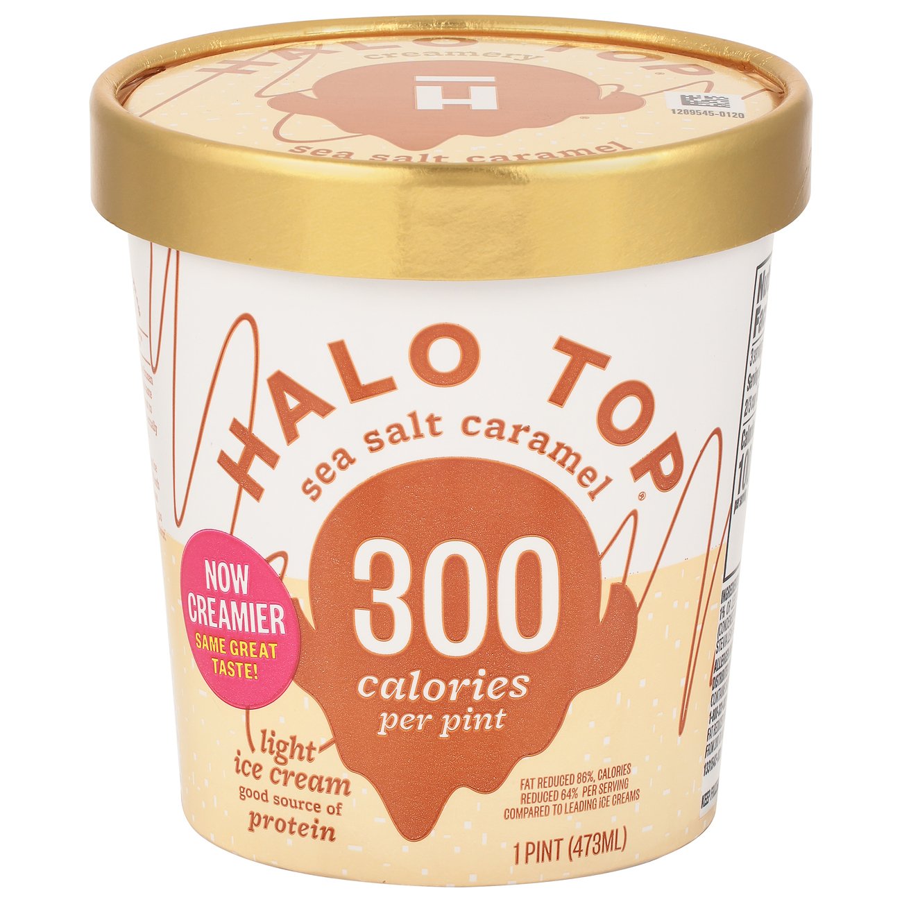Halo Top Ice Cream, Light, Sea Salt Caramel 1 Pt