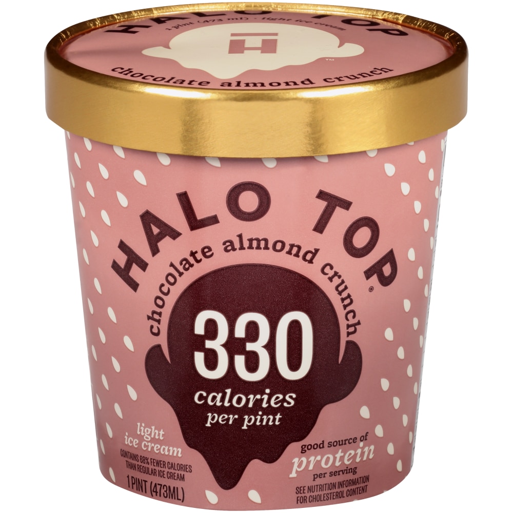 Halo Top Ice Cream, Light, Chocolate Almond Crunch 1 Pt