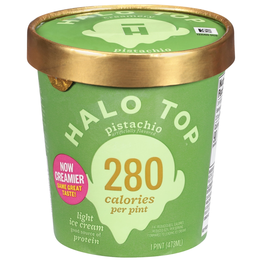 Halo Top Pistachio Light Ice Cream Pint, 16 Fl Oz