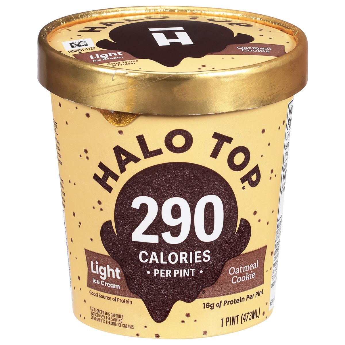 Halo Top Ice Cream, Light, Oatmeal Cookie 1 Pt