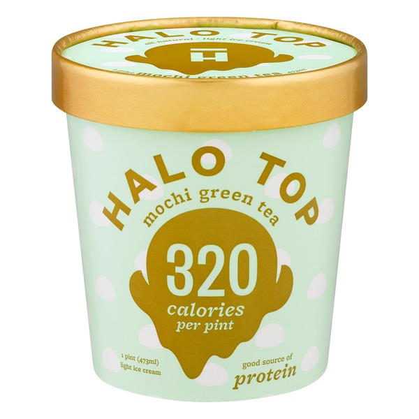 Halo Top Ice Cream, Light, Mochi Green Tea 1 Pt