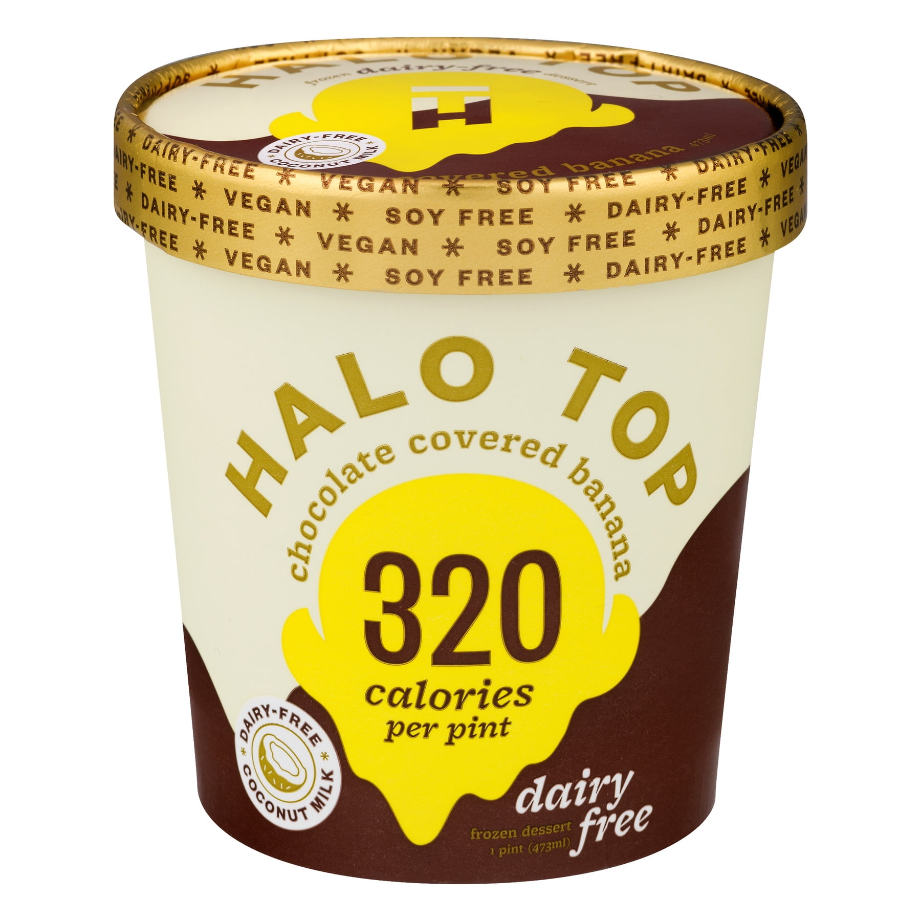 Halo Top Frozen Dessert, Dairy Free, Chocolate Covered Banana 1 Pt
