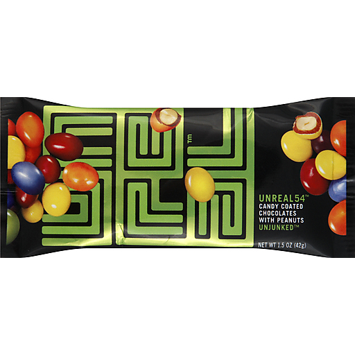 Unreal Candy Coated Chocolates, With Peanuts 1.5 Oz
