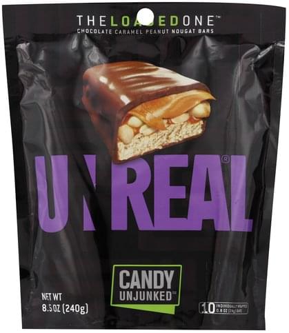 Unreal Chocolate Caramel Peanut Nougat Bars