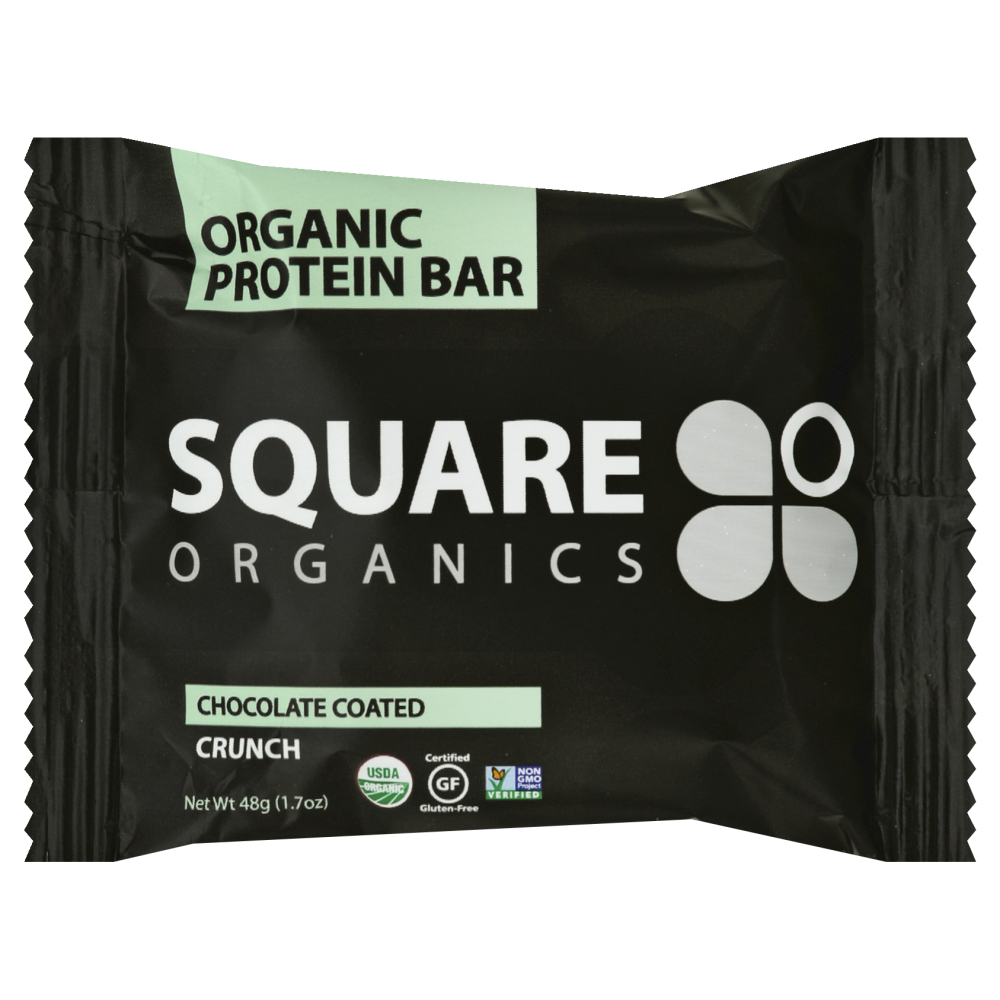 Square Organics Protein Bar, Organic, Chocolate Coated Crunch